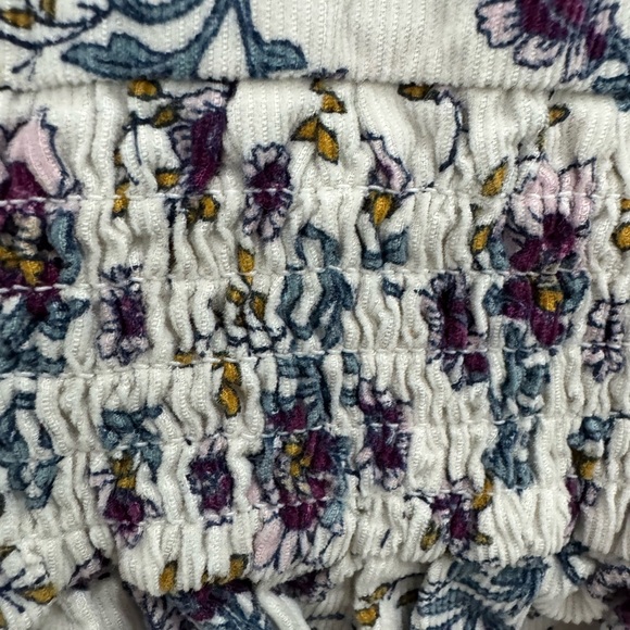 Joie Purple and Blue Floral corduroy, long sleeve Peter Pan collar Top - Picture 5 of 7